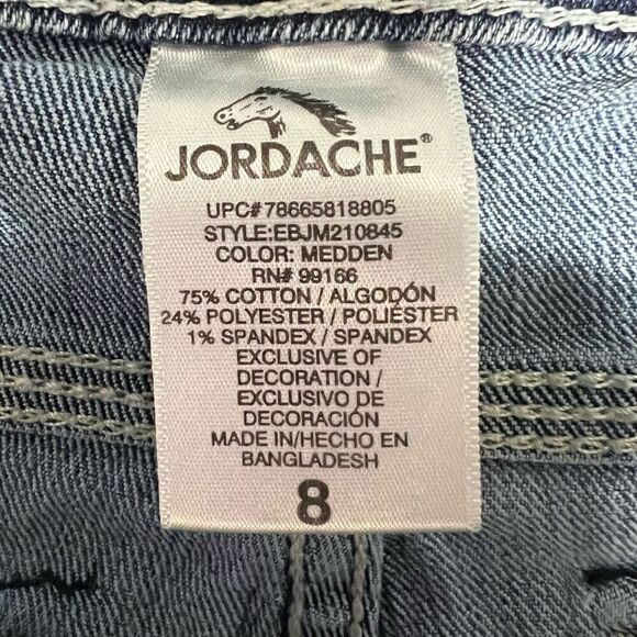 Jordache Jeans Cropped Straight Blue Denim 5 Pocket Zip Button Closure Size 8 - Picture 11 of 14